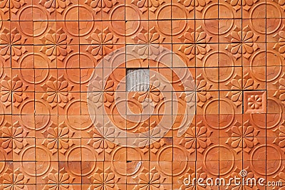 Brown wall terracotta abstrack background Stock Photo