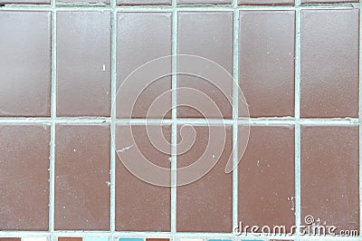 Brown wall tiles with large rectangles, texture Stock Photo