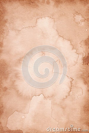 Brown watercolor abstract background. Pastel image of old paper, papyrus. Stock Photo