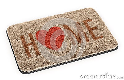 Brown welcome coir doormat isolated on white Cartoon Illustration