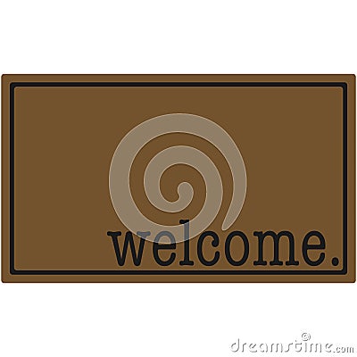 Brown Welcome Doormat Illustration Vector Illustration