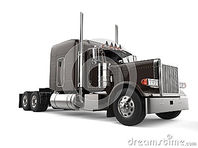 Brown 18 wheeler truck - no trailer Stock Photo