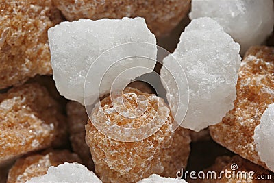 Brown and White Sugar Lumps Stock Photo