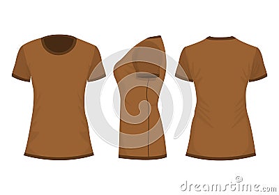 Brown woman`s t-shirt Vector Illustration