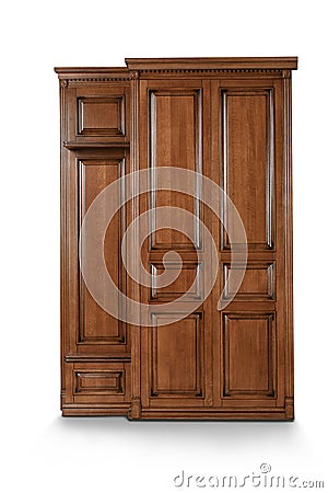 Brown wooden Cabinet on white background Stock Photo