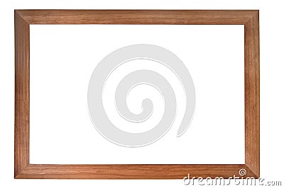 Brown wooden photo frame Stock Photo