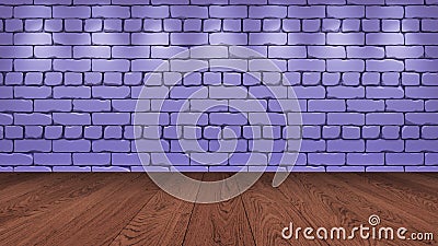 The brown wooden table top in the background is a light purple old brick. Spotlight effect on the wall - can be used for display Cartoon Illustration