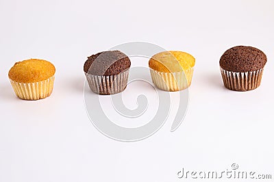 Brown and yellow cake circles Stock Photo