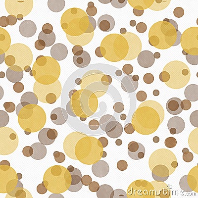 Brown, Yellow and White Transparent Polka Dot Tile Pattern Repea Stock Photo