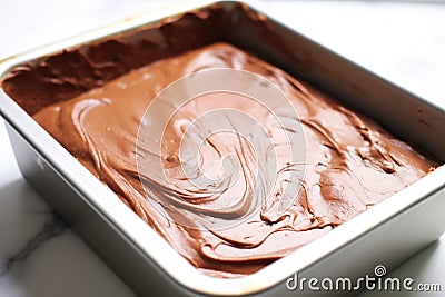 brownie in a silicone mold before baking Stock Photo