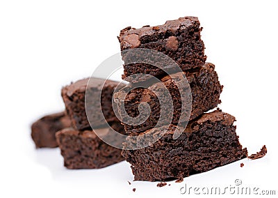 Brownie on white background Stock Photo