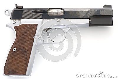 Browning hi-power 9mm pistol Stock Photo