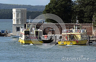 Passenger ferries on Brownsea Island, UK Editorial Stock Photo