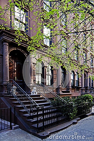 Brownstone townhouse Stock Photo