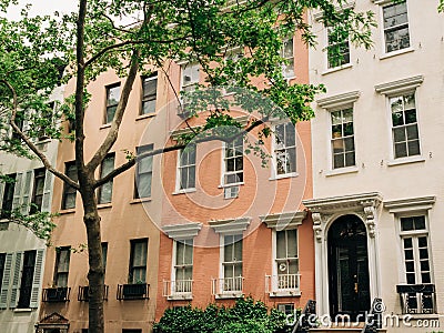 Brownstones in the Gramercy Park neighborhood, Manhattan, New York City Stock Photo