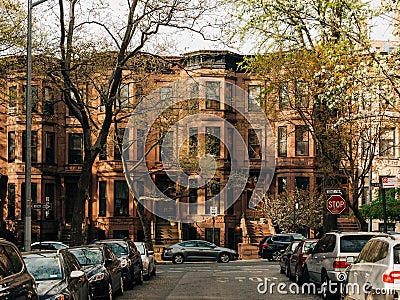 Brownstones in Park Slope, Brooklyn, New York City Editorial Stock Photo