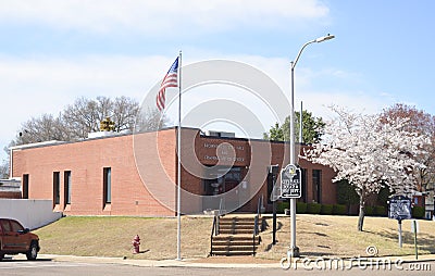 Brownsville Tennessee Courthouse and Police Station Editorial Stock Photo