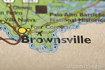 Brownsville, Texas on map Stock Photo