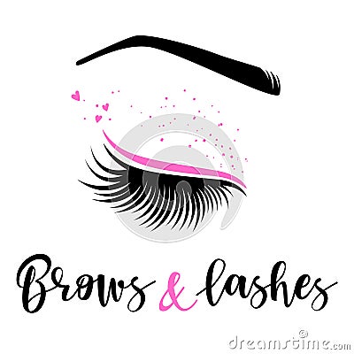 Brows and lashes logo Vector Illustration