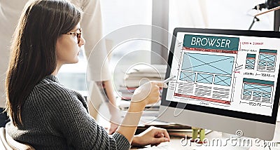 Browse Browser Connect Internet Layout Concept Stock Photo