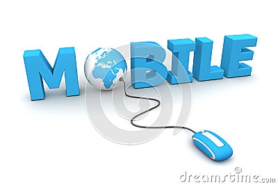 Browse Mobile - Blue Mouse Stock Photo