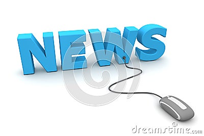 Browse the News - Grey Mouse Stock Photo