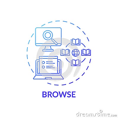 Browse process concept icon Vector Illustration
