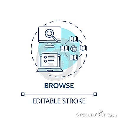 Browse process concept icon Vector Illustration