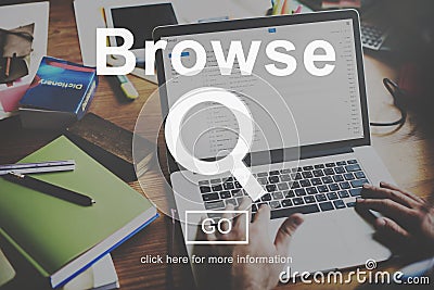 Browse Searching Finding Discover Search Browsing Concept Stock Photo