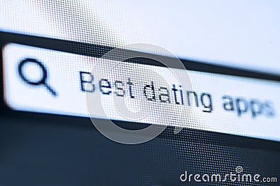 Browser bar with typed Best Dating apps text Stock Photo