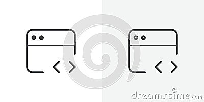 Browser code icon flat and simple set design Vector Illustration