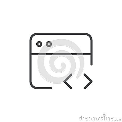 Browser code icon flat and simple set design Vector Illustration