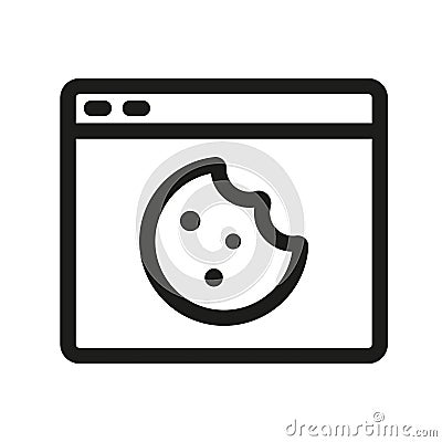 Browser Cookie linear icon. Internet Security and Networking collection vector illustration Vector Illustration