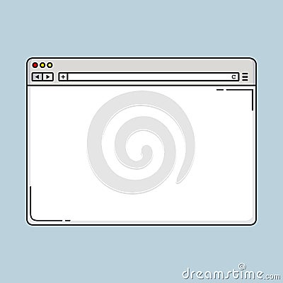 Browser element with search engine interface bar template Vector Illustration