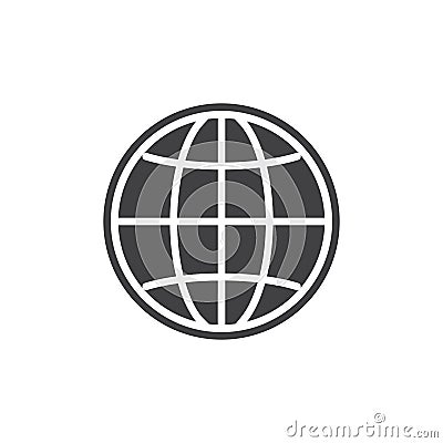 Browser globe icon vector Vector Illustration