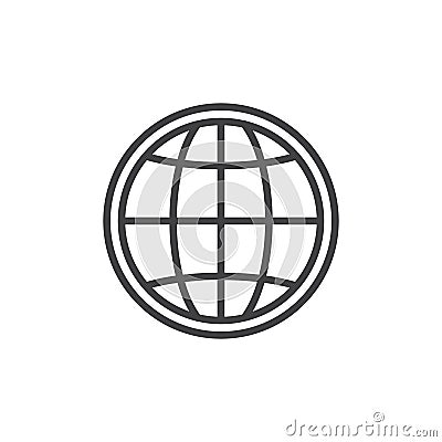 Browser globe line icon Vector Illustration