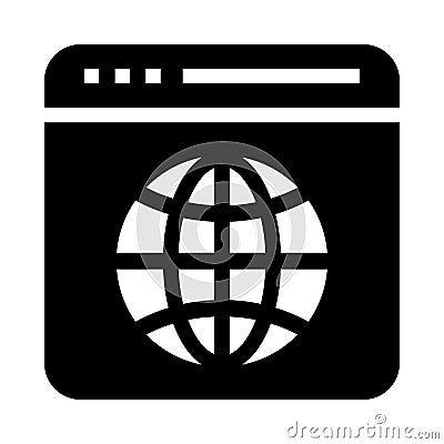 Browser globe vector glyphs icon Stock Photo