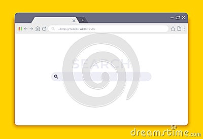 Browser interface. Website window mockup, internet screen frame, browser tab. Vector empty web window design template Vector Illustration