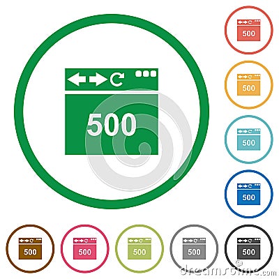 Browser 500 internal server error flat icons with outlines Stock Photo