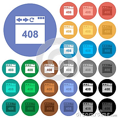 Browser 408 request timeout round flat multi colored icons Stock Photo