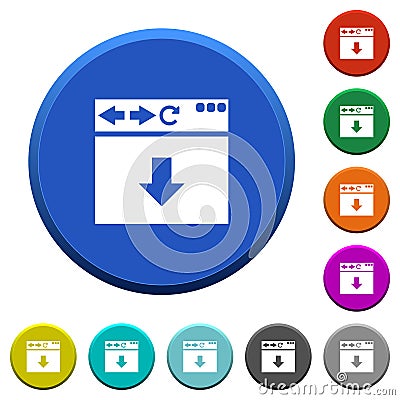 Browser scroll down beveled buttons Stock Photo