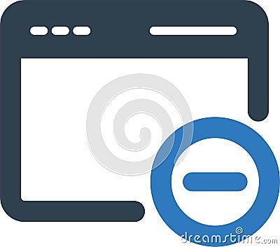 Browser uninstall Isolated Vector icon which can easily modify or edit Vector Illustration