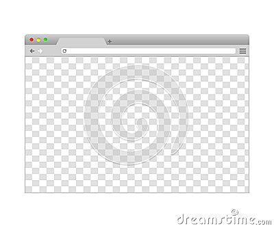 Simple blank browser window mockup Vector Illustration