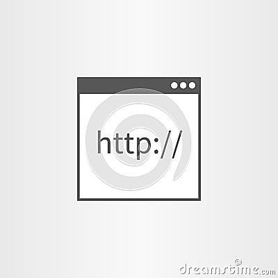 Browser window with icon http text line icon isolated Cartoon Illustration