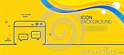 Browser Window line icon. Chat speech bubbles. Minimal line yellow banner. Vector Stock Photo