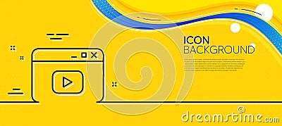 Browser Window line icon. Video content sign. Minimal line yellow banner. Vector Vector Illustration