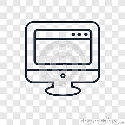 Browsers concept vector linear icon isolated on transparent back Vector Illustration