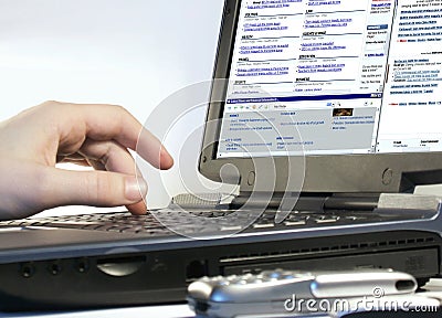 Browsing internet Stock Photo