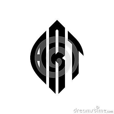 BRT circle letter logo design with circle and ellipse shape. BRT ellipse letters with typographic style. The three initials form a Vector Illustration
