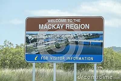 Visitor Information Billboard For Mackay Region Editorial Stock Photo